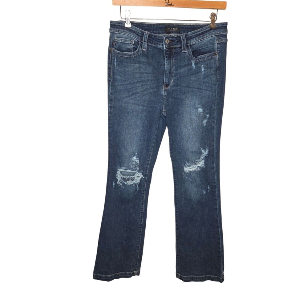 Judy Blue Los Angeles Boot Cut Distressed Denim Jeans Size 13/31 82541